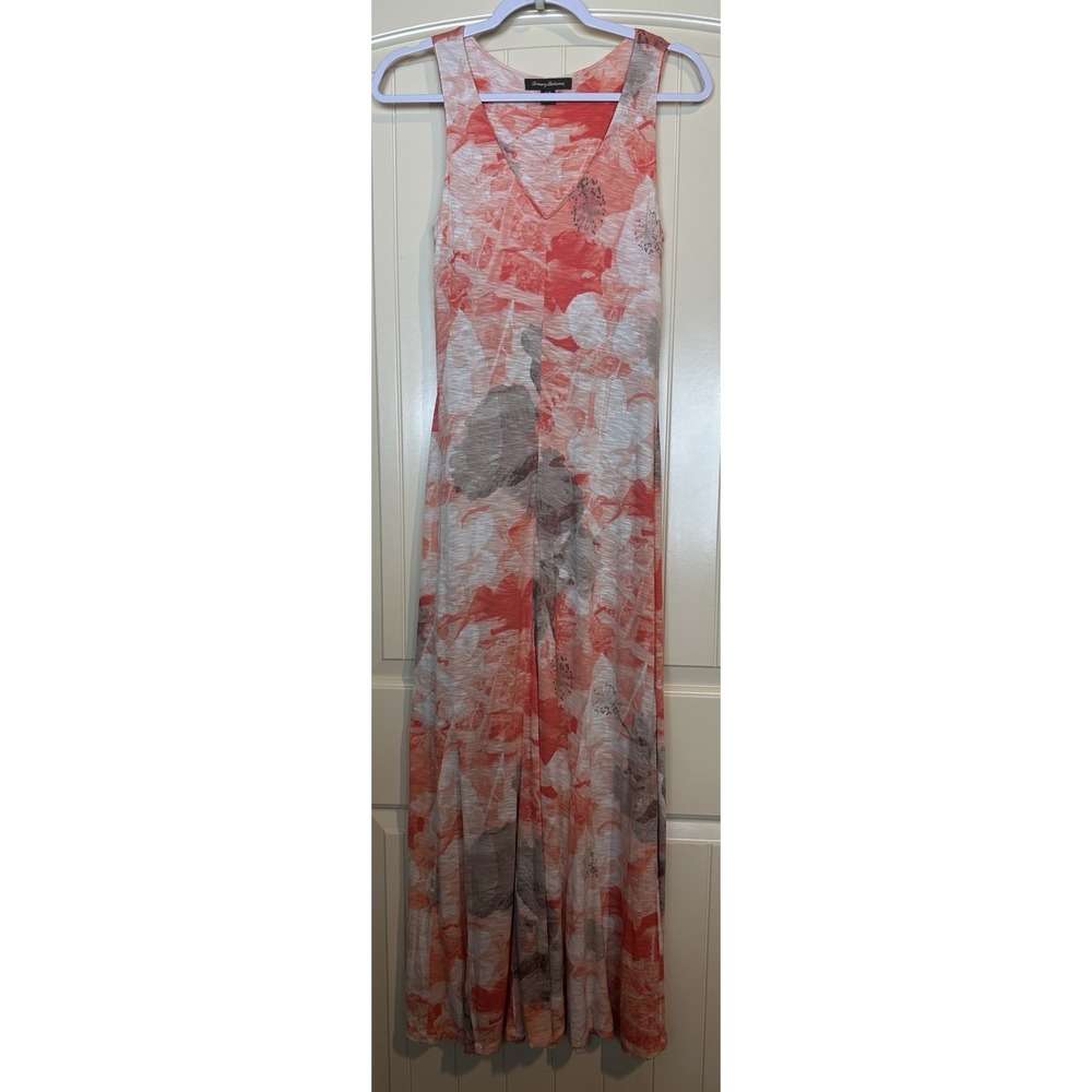 Tommy Bahama sleeveless V-neck maxi knit rayon dress sz S resort vacation cruise
